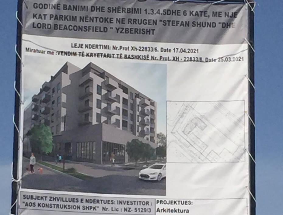 Godine banimi dhe sherbimi 1,3,4,5 dhe 6 kate ne rrugen Stefan Shundi dhe Lord Beaconsfield, Yzberisht